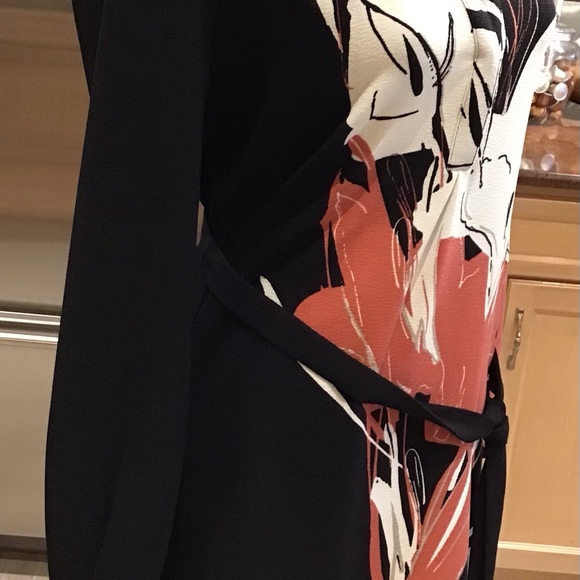 Chic Black Floral Wrap Dress - Picture 4 of 10